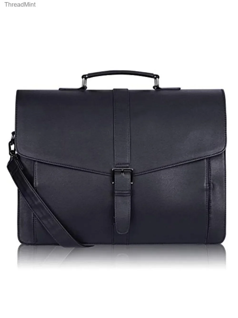 PU Leather Laptop Briefcase Fits 15.6in Messenger Bag for Work Business Travel